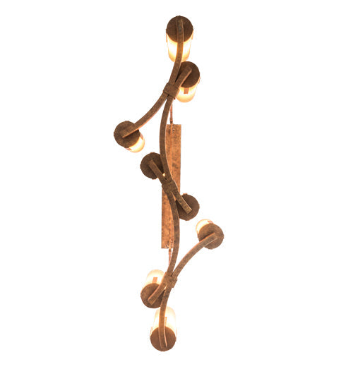 Meyda Lighting Cero 52" 8-Light Autumn Leaf Island Chandelier With Amber Quartz Idalight Shade