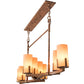 Meyda Lighting Cero 52" 8-Light Autumn Leaf Island Chandelier With Amber Quartz Idalight Shade