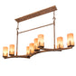 Meyda Lighting Cero 52" 8-Light Autumn Leaf Island Chandelier With Amber Quartz Idalight Shade