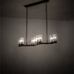 Meyda Lighting Cero 52" 8-Light Wrought Iron Island Chandelier With Clear Seeded Shade Glass