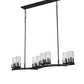 Meyda Lighting Cero 52" 8-Light Wrought Iron Island Chandelier With Clear Seeded Shade Glass
