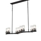 Meyda Lighting Cero 52" 8-Light Wrought Iron Island Chandelier With Clear Seeded Shade Glass