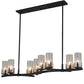 Meyda Lighting Cero 53" 8-Light Antique Iron Gate Island Chandelier With Clear Seeded Shade Glass