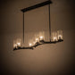 Meyda Lighting Cero 53" 8-Light Antique Iron Gate Island Chandelier With Clear Seeded Shade Glass