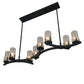 Meyda Lighting Cero 53" 8-Light Antique Iron Gate Island Chandelier With Clear Seeded Shade Glass