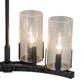 Meyda Lighting Cero 53" 8-Light Antique Iron Gate Island Chandelier With Clear Seeded Shade Glass