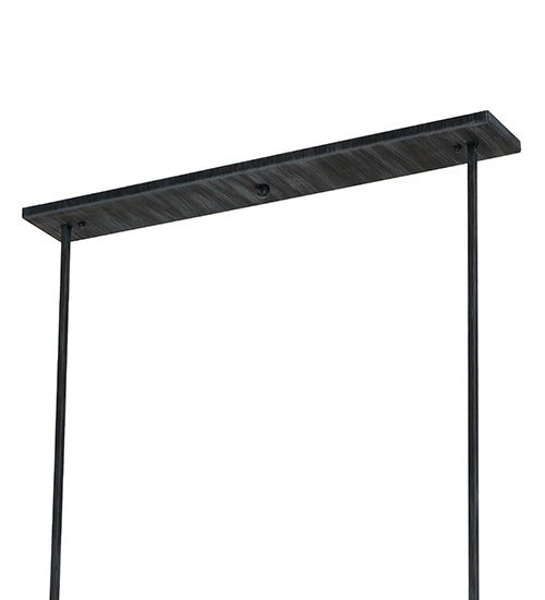 Meyda Lighting Cero 53" 8-Light Antique Iron Gate Island Chandelier With Clear Seeded Shade Glass