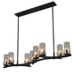 Meyda Lighting Cero 53" 8-Light Antique Iron Gate Island Chandelier With Clear Seeded Shade Glass