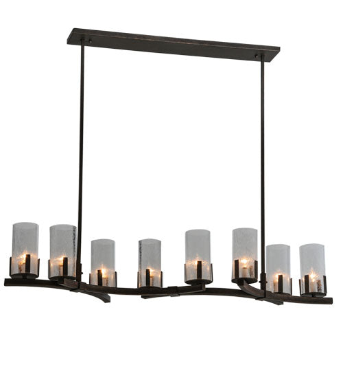 Meyda Lighting Cero 53" 8-Light Gilded Tobacco Chandelier With Clear Seeded Shade Glass