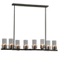 Meyda Lighting Cero 53" 8-Light Gilded Tobacco Chandelier With Clear Seeded Shade Glass