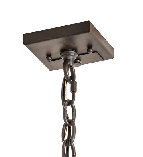 Meyda Lighting Cero 96" 12-Light Charred Iron Island Chandelier With Beige Sahara Taupe Idalight Shade