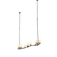 Meyda Lighting Cero 96" 12-Light Charred Iron Island Chandelier With Beige Sahara Taupe Idalight Shade