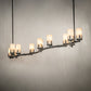 Meyda Lighting Cero 96" 12-Light Charred Iron Island Chandelier With Beige Sahara Taupe Idalight Shade