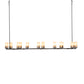 Meyda Lighting Cero 96" 12-Light Charred Iron Island Chandelier With Beige Sahara Taupe Idalight Shade