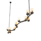 Meyda Lighting Cero 96" 12-Light Charred Iron Island Chandelier With Beige Sahara Taupe Idalight Shade