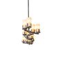 Meyda Lighting Cero 96" 12-Light Charred Iron Island Chandelier With Beige Sahara Taupe Idalight Shade