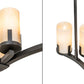 Meyda Lighting Cero 96" 12-Light Charred Iron Island Chandelier With Beige Sahara Taupe Idalight Shade
