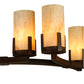 Meyda Lighting Cero 96" 12-Light Rustic Iron Chandelier With Travertine Idalight Shade Glass