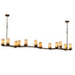 Meyda Lighting Cero 96" 12-Light Rustic Iron Chandelier With Travertine Idalight Shade Glass