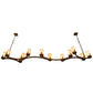 Meyda Lighting Cero 96" 12-Light Rustic Iron Chandelier With Travertine Idalight Shade Glass
