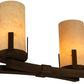 Meyda Lighting Cero 96" 12-Light Rustic Iron Chandelier With Travertine Idalight Shade Glass