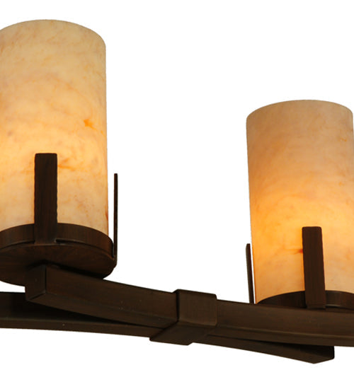 Meyda Lighting Cero 96" 12-Light Rustic Iron Chandelier With Travertine Idalight Shade Glass