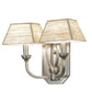 Meyda Lighting Cesta 14" 2-Light Brushed Nickel Wall Sconce With Silk Opal Textrene Shade