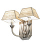 Meyda Lighting Cesta 14" 2-Light Brushed Nickel Wall Sconce With Silk Opal Textrene Shade
