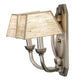 Meyda Lighting Cesta 14" 2-Light Brushed Nickel Wall Sconce With Silk Opal Textrene Shade