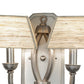Meyda Lighting Cesta 14" 2-Light Brushed Nickel Wall Sconce With Silk Opal Textrene Shade
