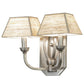 Meyda Lighting Cesta 14" 2-Light Brushed Nickel Wall Sconce With Silk Opal Textrene Shade