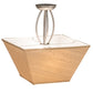 Meyda Lighting Cesta 23" 2-Light Brushed Nickel Semi-flush Mount Ceiling Light With Ralph Lauren Textrene And Statuario Idalight Shade
