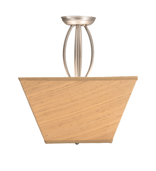 Meyda Lighting Cesta 23" 2-Light Brushed Nickel Semi-flush Mount Ceiling Light With Ralph Lauren Textrene And Statuario Idalight Shade