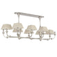 Meyda Lighting Cesta 58" 10-Light Brushed Nickel Chandelier With Beige Textrene Shade