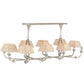 Meyda Lighting Cesta 58" 10-Light Brushed Nickel Chandelier With Beige Textrene Shade