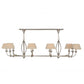 Meyda Lighting Cesta 58" 10-Light Brushed Nickel Chandelier With Beige Textrene Shade