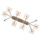Meyda Lighting Cesta 58" 10-Light Brushed Nickel Chandelier With Beige Textrene Shade
