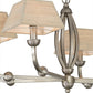 Meyda Lighting Cesta 58" 10-Light Brushed Nickel Chandelier With Beige Textrene Shade