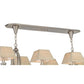 Meyda Lighting Cesta 58" 10-Light Brushed Nickel Chandelier With Beige Textrene Shade