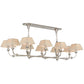 Meyda Lighting Cesta 58" 10-Light Brushed Nickel Chandelier With Beige Textrene Shade