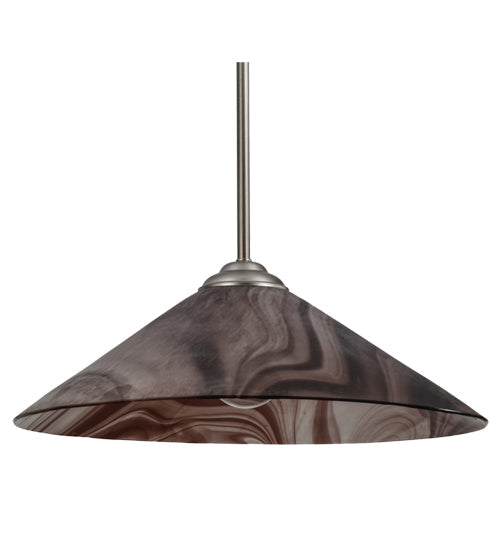 Meyda Lighting Chambord Swirl 18" Brushed Nickel Pendant Light With Violet Fused Shade Glass