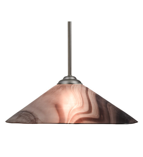 Meyda Lighting Chambord Swirl 18" Brushed Nickel Pendant Light With Violet Fused Shade Glass