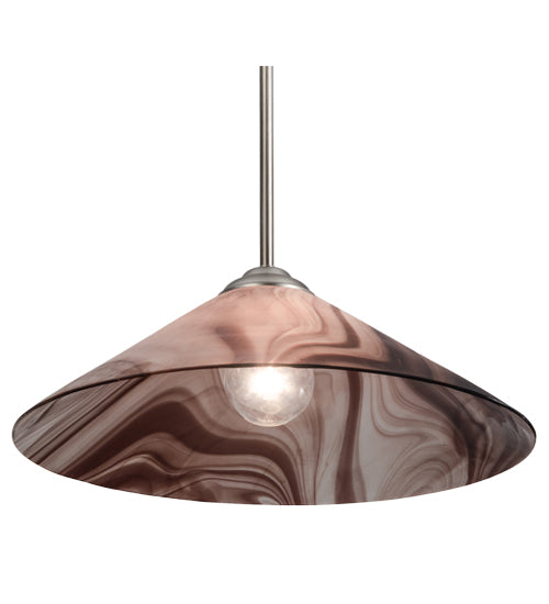 Meyda Lighting Chambord Swirl 18" Brushed Nickel Pendant Light With Violet Fused Shade Glass