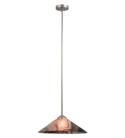 Meyda Lighting Chambord Swirl 18" Brushed Nickel Pendant Light With Violet Fused Shade Glass