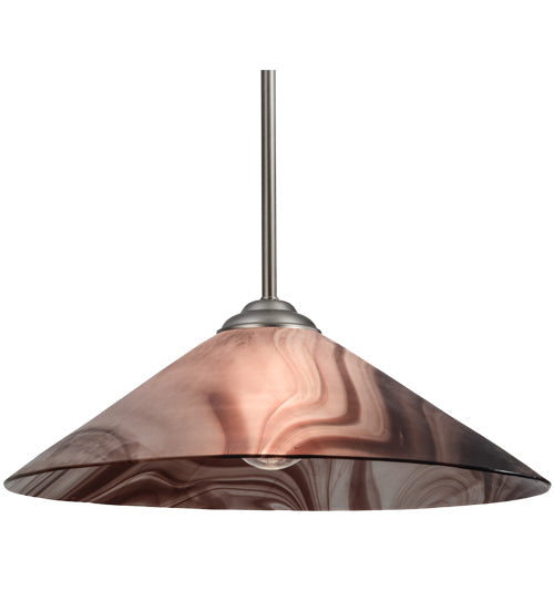 Meyda Lighting Chambord Swirl 18" Brushed Nickel Pendant Light With Violet Fused Shade Glass