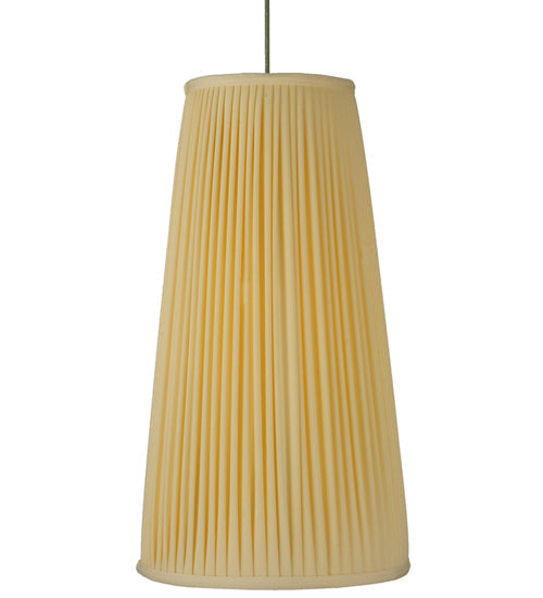 Meyda Lighting Channell 13" Chrome Tapered & Pleated Pendant Light With Cream Fabric and Statuario Idalight Shade