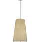 Meyda Lighting Channell 15" 3-Light Chrome Tapered & Pleated Pendant Light With Antique Cream Shade