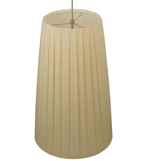 Meyda Lighting Channell 15" 3-Light Chrome Tapered & Pleated Pendant Light With Antique Cream Shade
