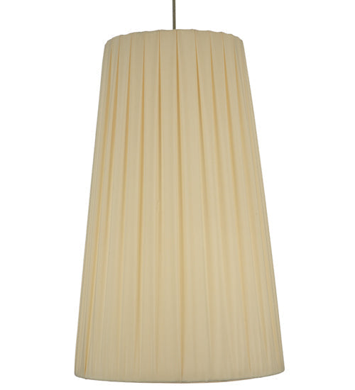 Meyda Lighting Channell 15" 3-Light Chrome Tapered & Pleated Pendant Light With Antique Cream Shade