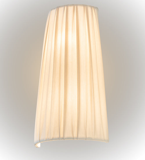 Meyda Lighting Channell 9" 2-Light Gloss White Tapered & Pleated Wall Sconce With Antique Cream Textrene Shade